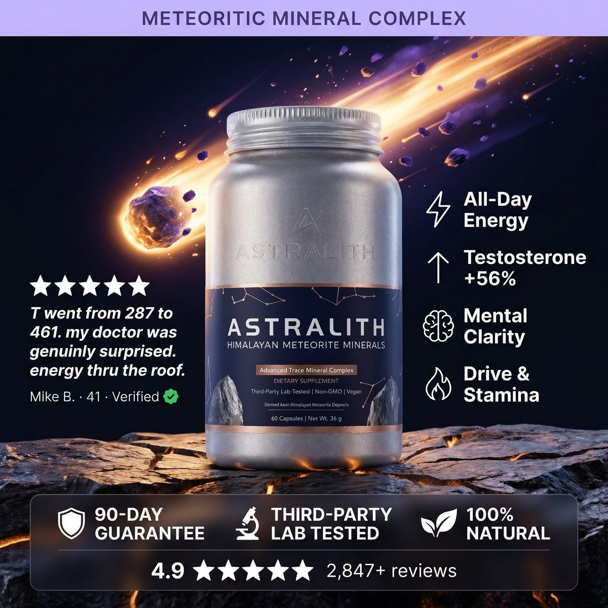 Astralith - Meteorite Mineral Complex