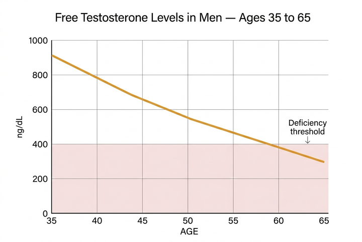 Testosterone decline chart